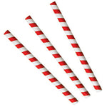 Paper Straws Jumbo 10 x 240mm - White/Red Swirl - Image #1