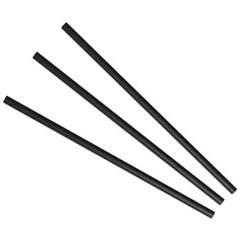 Paper Straws Regular 6 x 200mm - Black