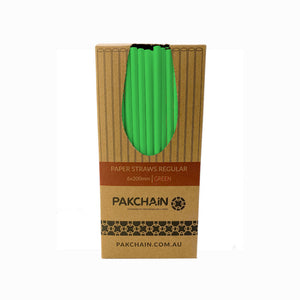Paper Straws Regular 6 x 200mm - Green - Image #2