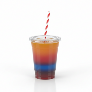 Paper Straws Regular 6 x 200mm - White/Red Swirl