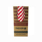 Paper Straws Regular 6 x 200mm - White/Red Swirl