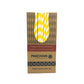 Paper Straws Regular 6 x 200mm - White/Yellow Swirl