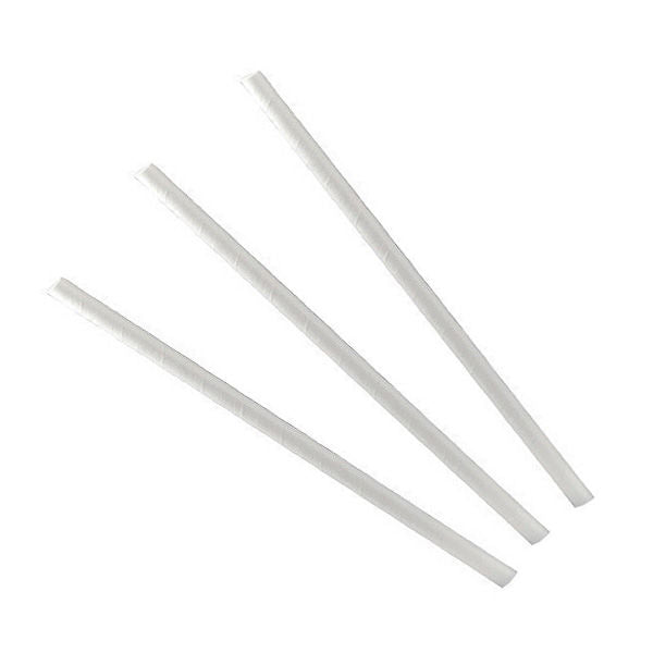 Paper Straws Regular 6 x 200mm - White - Image #1