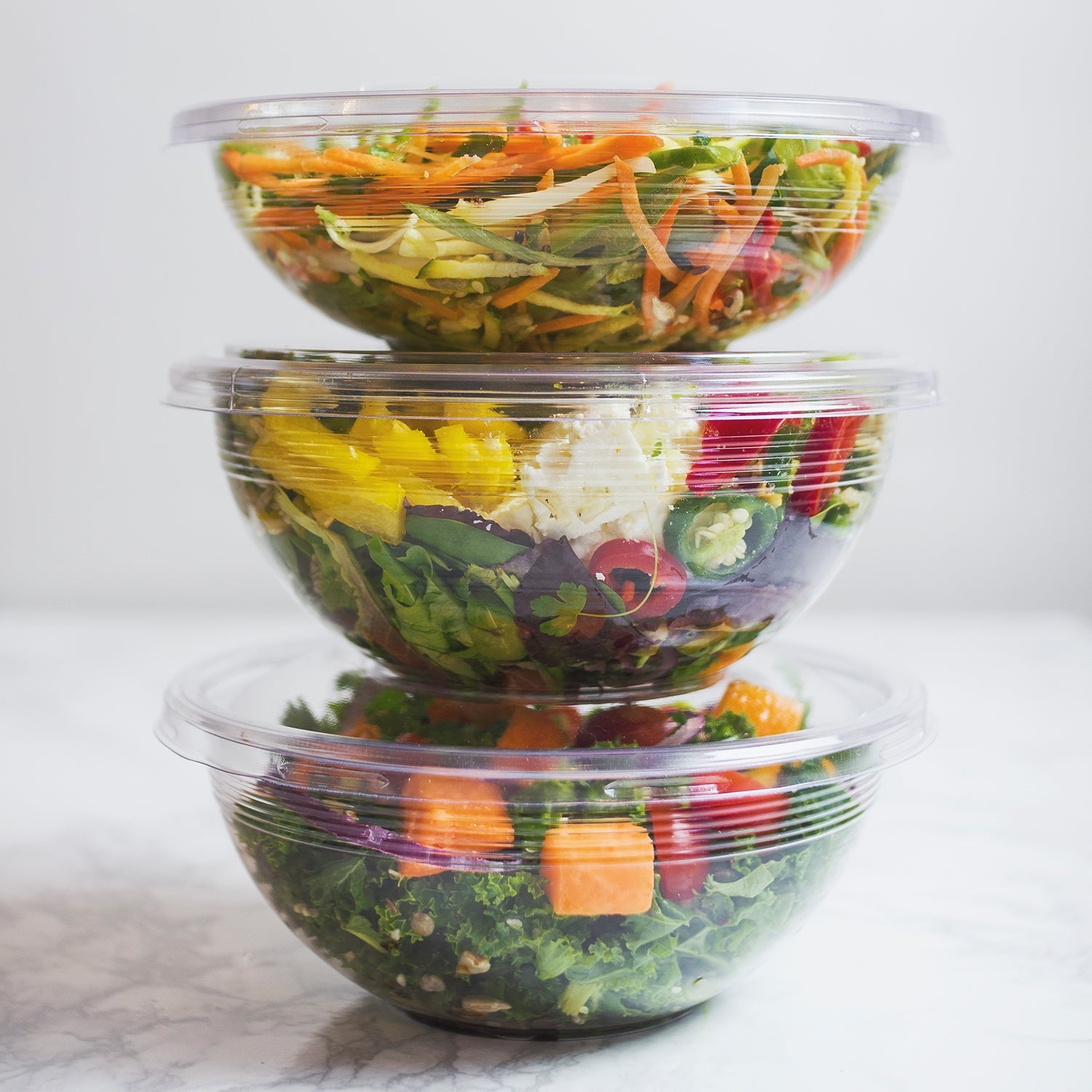 32oz (1000ml) Round Bowl - Clear PLA - 185 Series - Image #2
