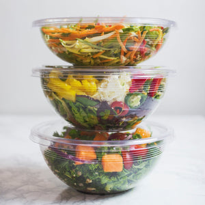 32oz (1000ml) Round Bowl - Clear PLA - 185 Series - Image #2