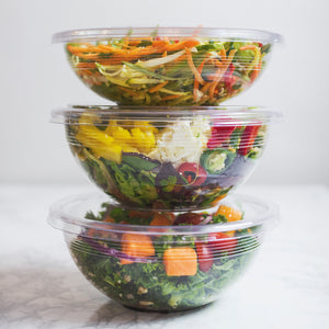 32oz (1000ml) PLA Salad Bowl - Clear - 185 Series
