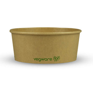 Round Paper Takeaway Container - Aqueous Lined - Kraft