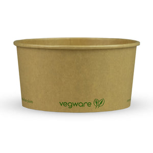 Round Paper Takeaway Container - Aqueous Lined - Kraft