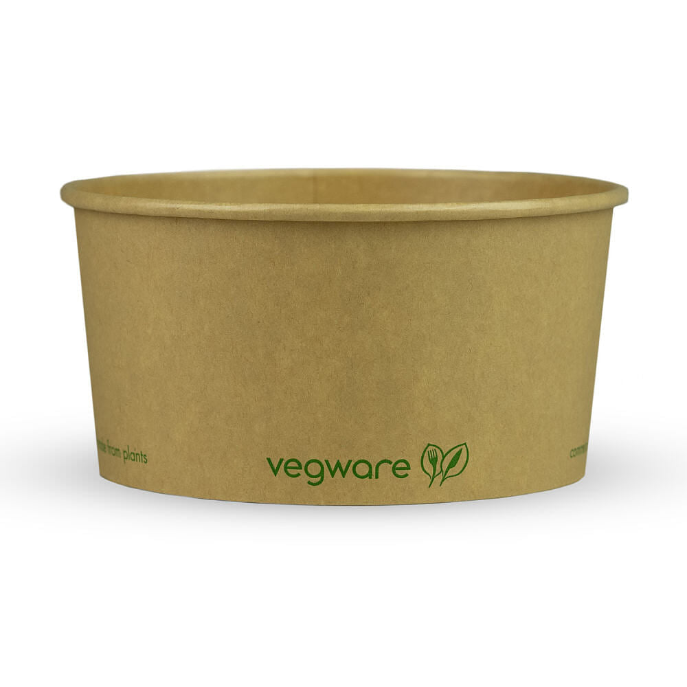 34oz/1000ml Round Paper Takeaway Container - Aqueous Lined - Kraft - 150 Series - Image #1