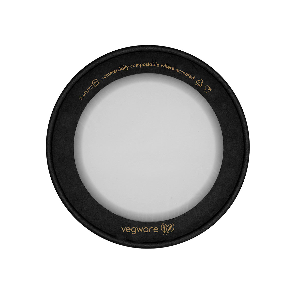 Round Microwavable Window Lid - Black - 150 Series - Image #1