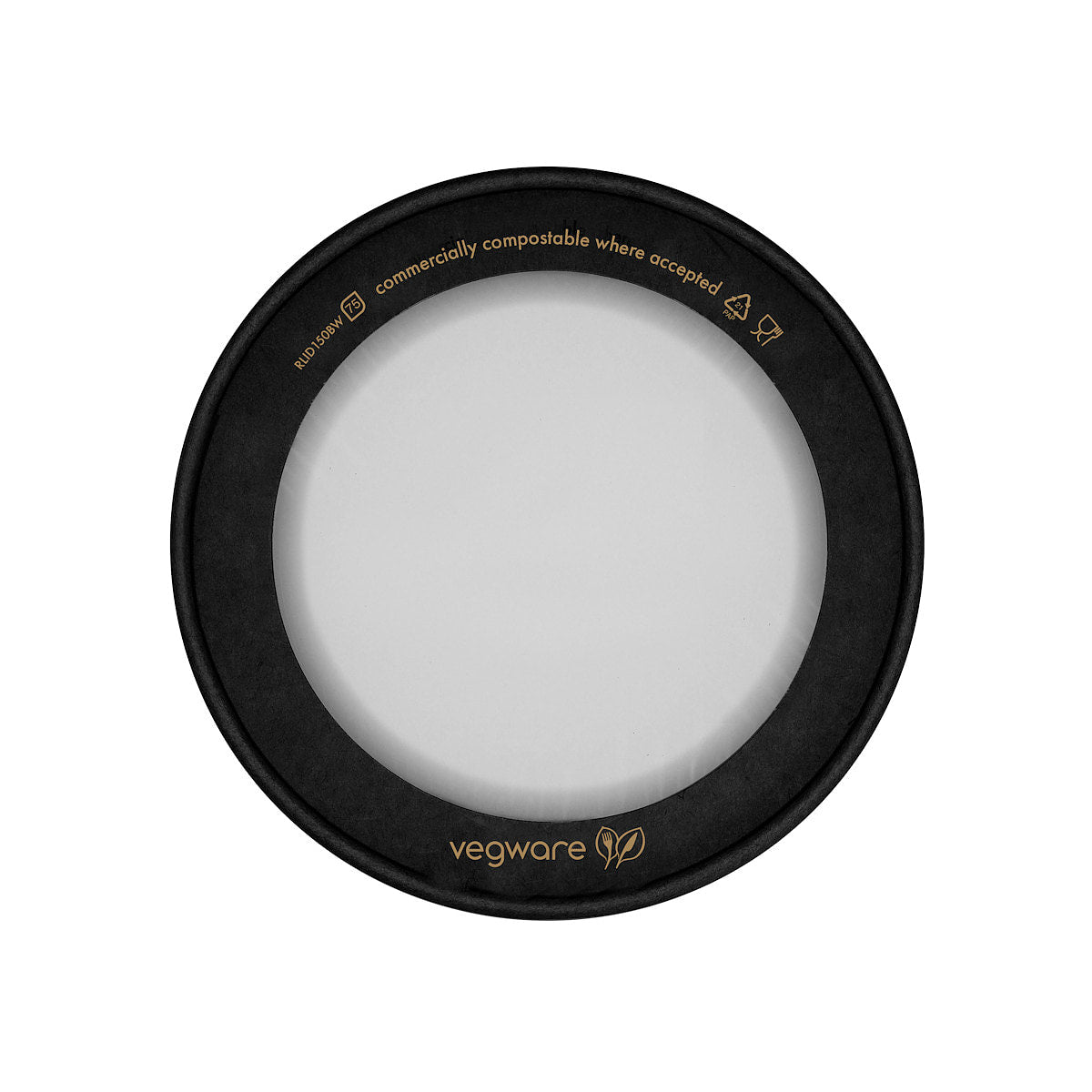 Round Microwavable Window Lid - Black - 150 Series - Image #1
