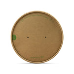 Round Paper Lid with Vents - Aqueous Lined - Kraft - 150 Series - Image #1