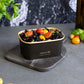 34oz/1000ml Rectangular Paper Takeaway Container - Aqueous Lined - Black - Image #2