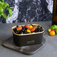 1000ml / 34oz Rectangular Paper Takeaway Container - Aqueous Lined - Black
