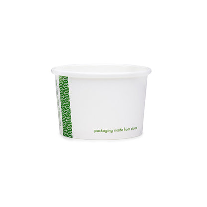 4oz (120ml) Ice Cream Paper Bowl - PLA Lined - White