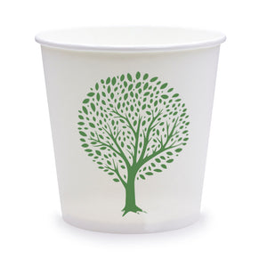 24oz (750ml) Tall Paper Bowl - PLA Lined - White Green Tree - 115 Series