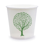 24oz (680ml) Tall Paper Bowl - PLA Lined - White Green Tree - 115 Series - Image #1