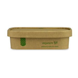 500ml / 16oz Rectangular Paper Takeaway Container - Aqueous Lined - Kraft