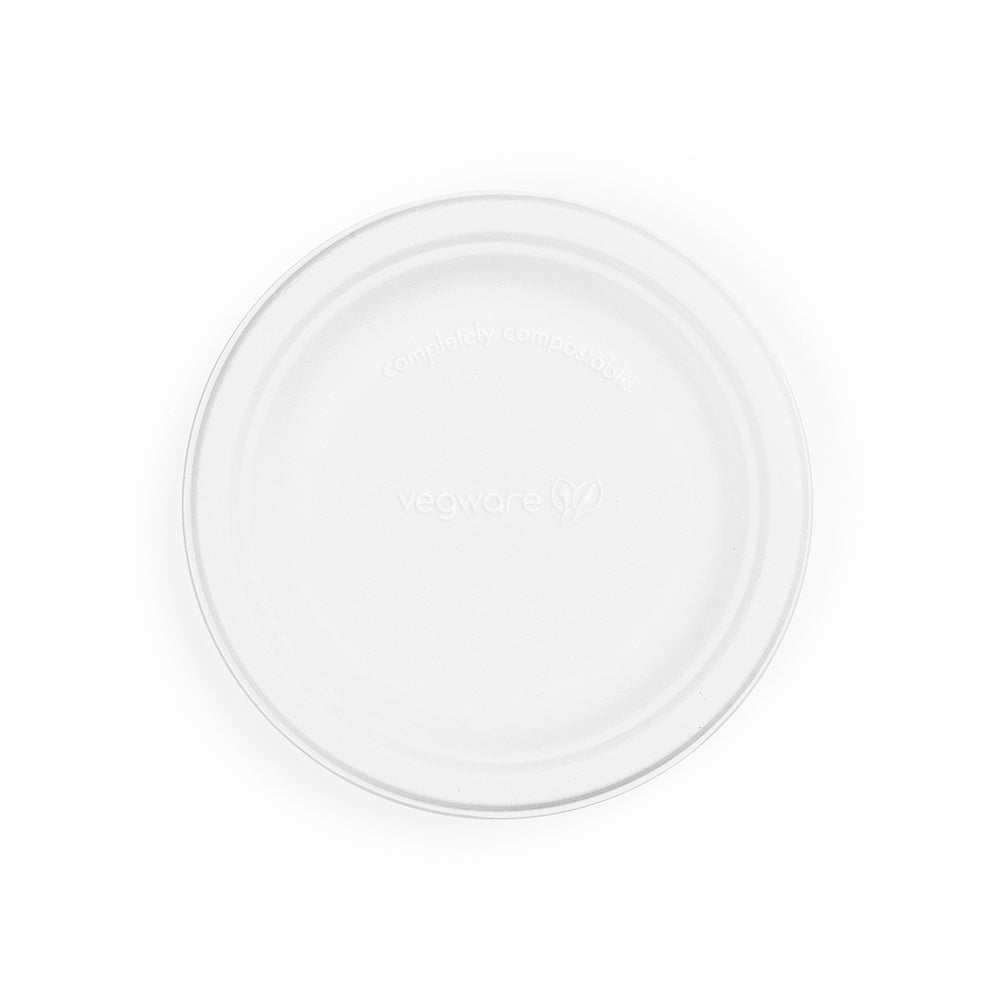 6" (15cm) Round Plant Fibre Plate - PFAS Free - White