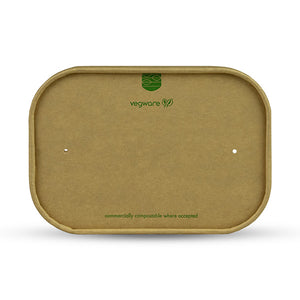 Rectangular Paper Lid with Vents - Aqueous Lined - Kraft - Image #1