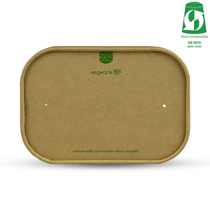 Rectangular Paper Lid with Vents - Aqueous Lined - Kraft