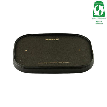 Rectangular Paper Lid with Vents - Aqueous Lined - Black