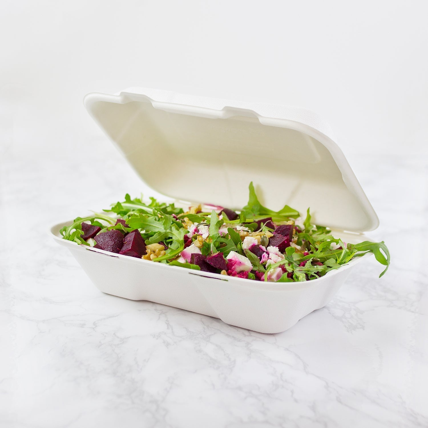 9" x 6" Snack Clam - Large - Plant Fibre - PFAS Free - White - Image #2