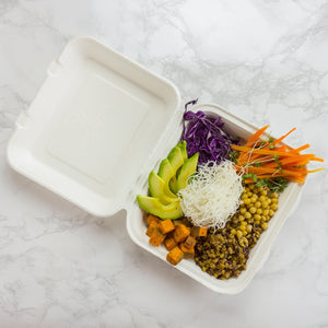 8" x 8" Dinner Clam - Medium - Plant Fibre - PFAS Free - White - Image #2