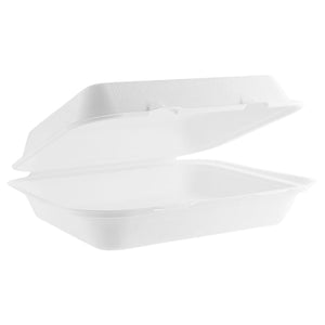 9" x 8" Dinner Clam - Large - Plant Fibre - PFAS Free - White - Image #1