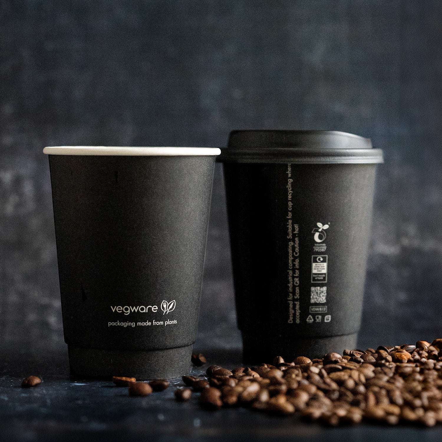 12oz (360ml) Black Double Wall Coffee Cup - 89 Series - Image #2