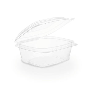 8oz (250ml) Rectangular Hinged Container/Clamshell - PLA Clear