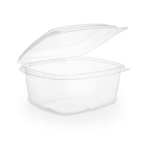 16oz (500ml) Rectangular Hinged Container/Clamshell - PLA Clear