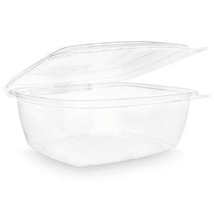 48oz (1500ml) Rectangular Hinged Container/Clamshell - PLA Clear
