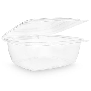48oz (1500ml) Rectangular Hinged Container - Clear PLA - Image #1