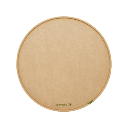 Wide Paper Lid with Vents - PLA Lined - Kraft - 185 Series - Image #1