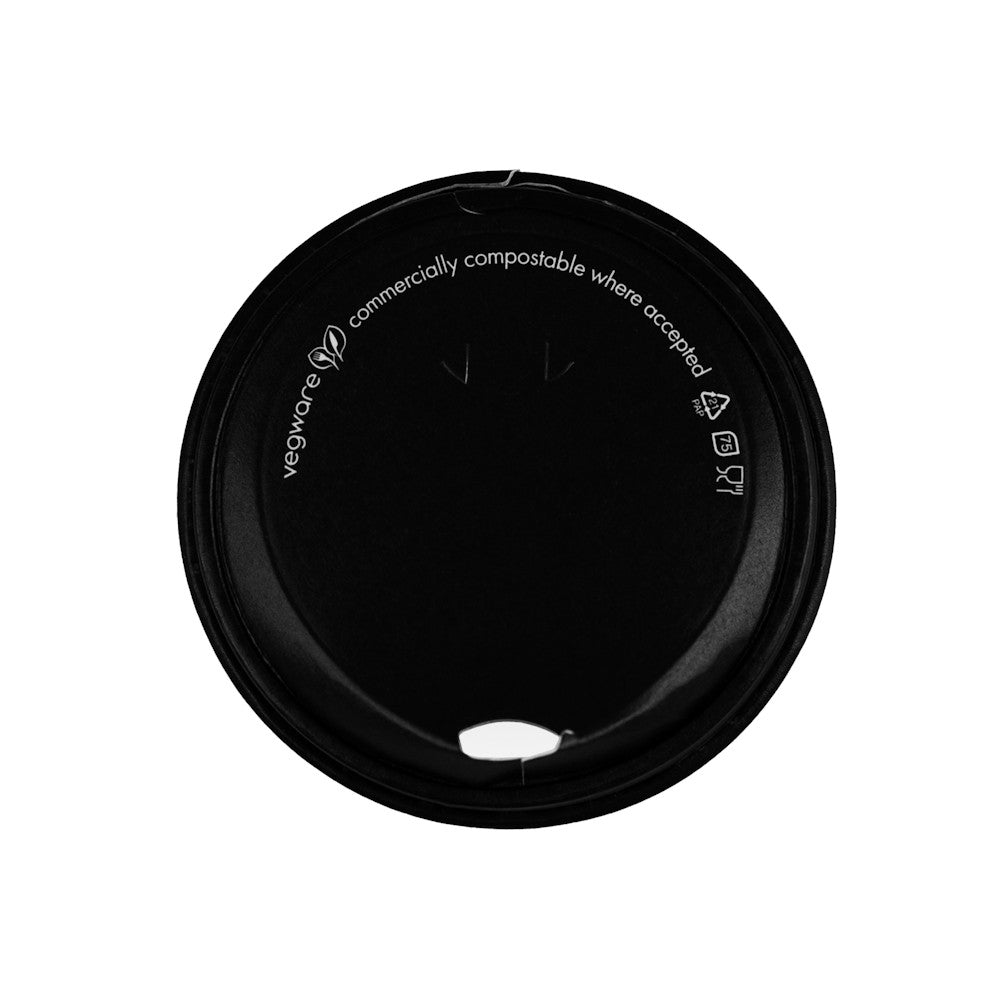 Hot Lid - Sipper - Paper - Aqueous Lined - Black - 79/80 Series