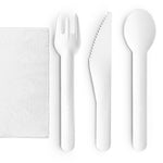 16cm Paper Cutlery Set - Knife, Fork, Spoon & Napkin - Ready-to-Serve - Image #1