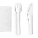 16cm Paper Cutlery Set - Knife, Fork & Napkin - Ready-to-Serve - Image #1