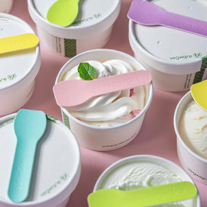 9cm Paper Ice Cream Spoon - Tutti Frutti Colours - Smooth Feel - Image #2
