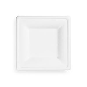6" (15cm) Square Plant Fibre Plate - PFAS Free - White