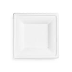 6" (15cm) Square Plant Fibre Plate - PFAS Free - White - Image #1