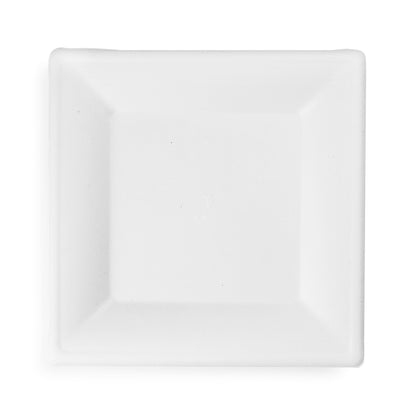 10" (25cm) Square Plant Fibre Plate - PFAS Free - White