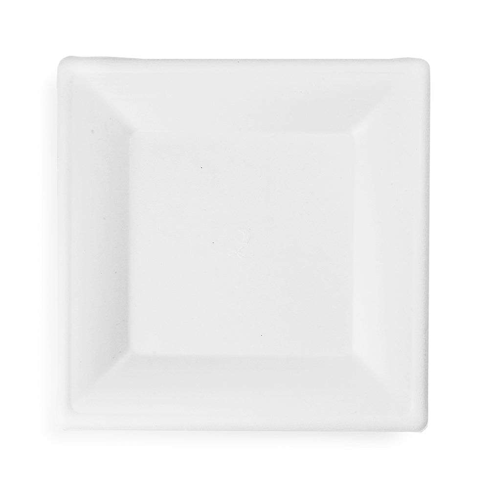 10" (25cm) Square Plant Fibre Plate - PFAS Free - White - Image #1