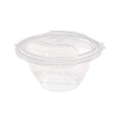 8oz (250ml) Round Hinged Container - Clear PLA - Image #1