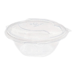 12oz (360ml) Round Salad Clamshell / Hinged Show Bowl - PLA Clear