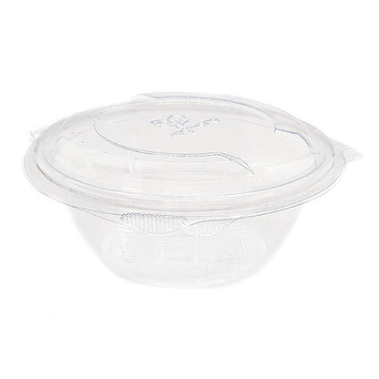 12oz (360ml) Round Hinged Container - Clear PLA - Image #1
