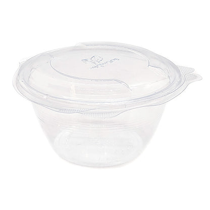 16oz (500ml) Round Hinged Container - Clear PLA - Image #1