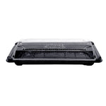 20 x 7 x 5cm PLA Black Sushi Tray & Clear Lid - Image #1