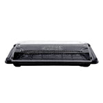 20 x 7 x 5cm PLA Black Sushi Tray & Clear Lid - Image #1