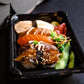 #3 PLA Sushi Tray (black) & Lid (clear) - 19 x 11 x 4.5cm